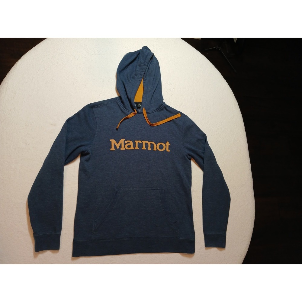 Marmot Coastal Hooded Sweatshirt Medium Arctic Navy Blue Pullover Logo